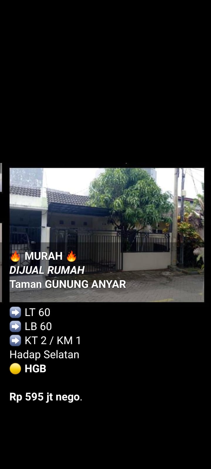 RUMAH DIJUAL HARGA TERJANGKAU GUNUNG ANYAR - Dealkan
