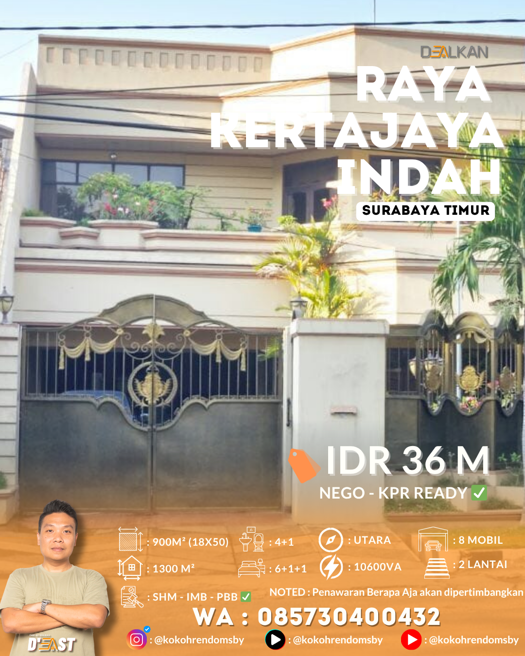 Raya Kertajaya Indah - 40Jt Per meter, Nego Hingga Deal - Dealkan