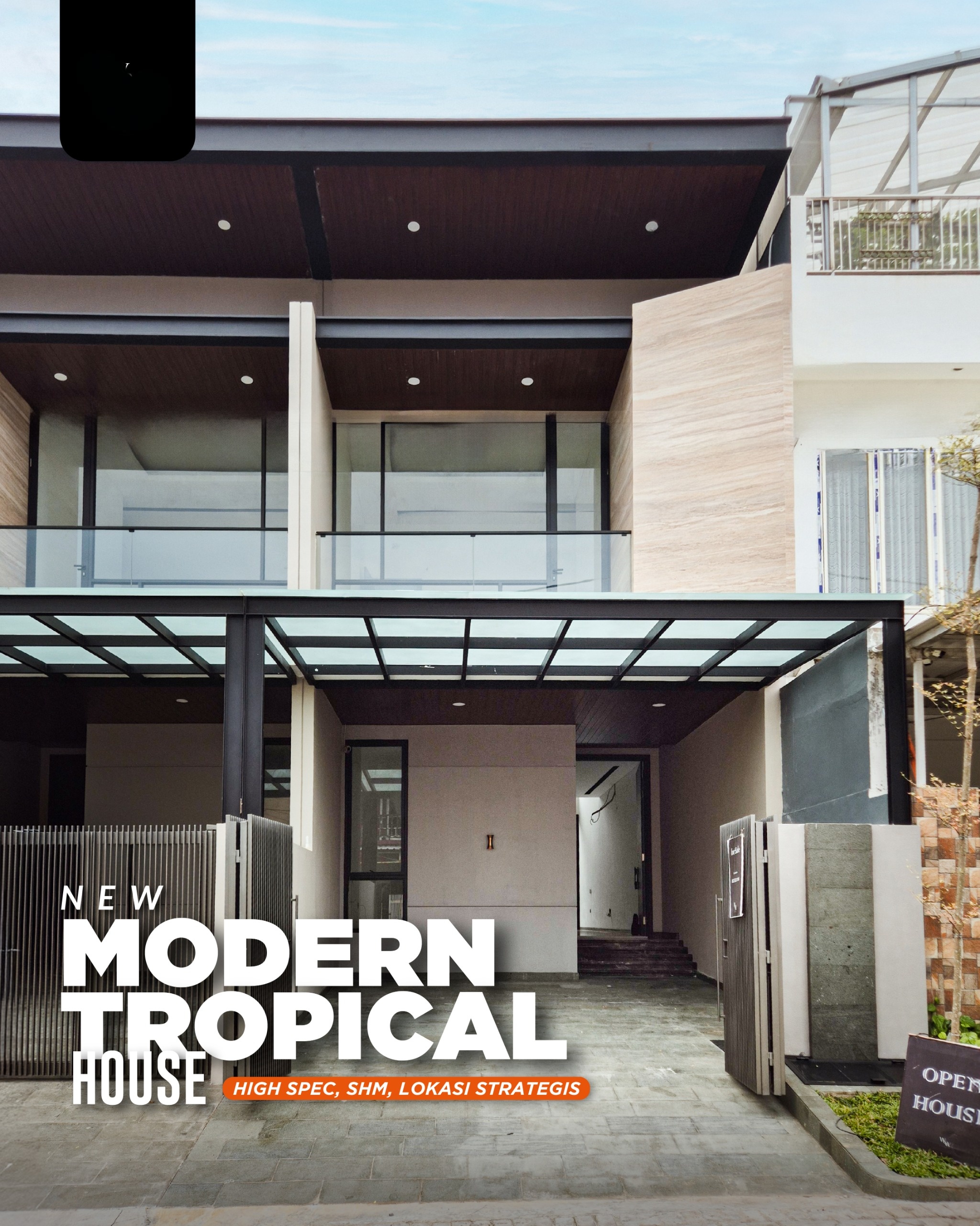 NEW Modern Tropical HouseRumah Kupang Baru, LangkaSTRATEGIS, MEWAH, ROW 3 MOBIL - Dealkan