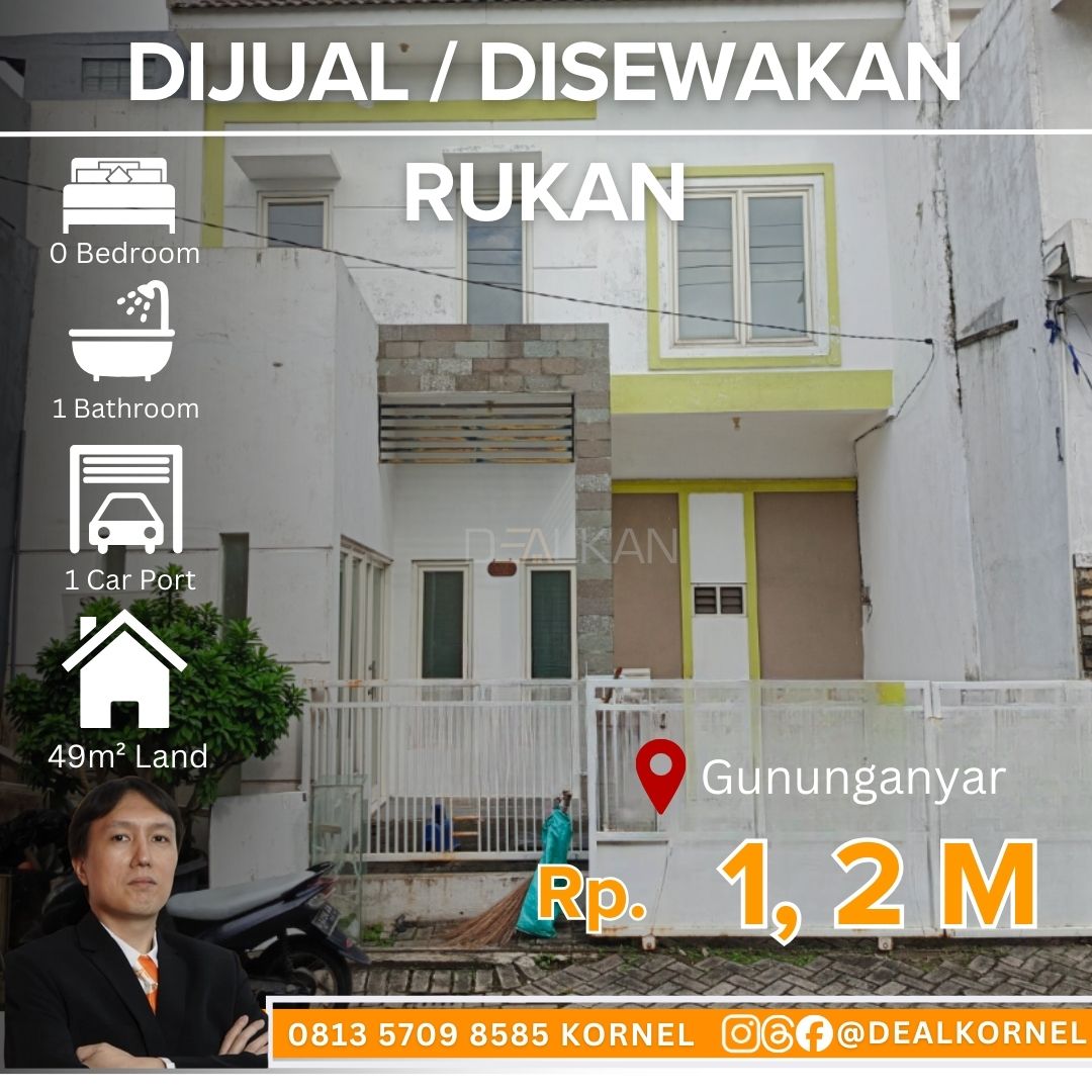Dijual/disewakan rukan Gununganyar - Dealkan