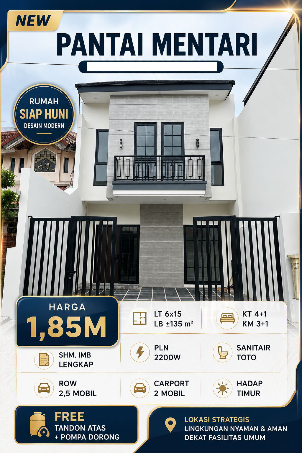 dijual rumah baru under 2M pantai mentari - Dealkan
