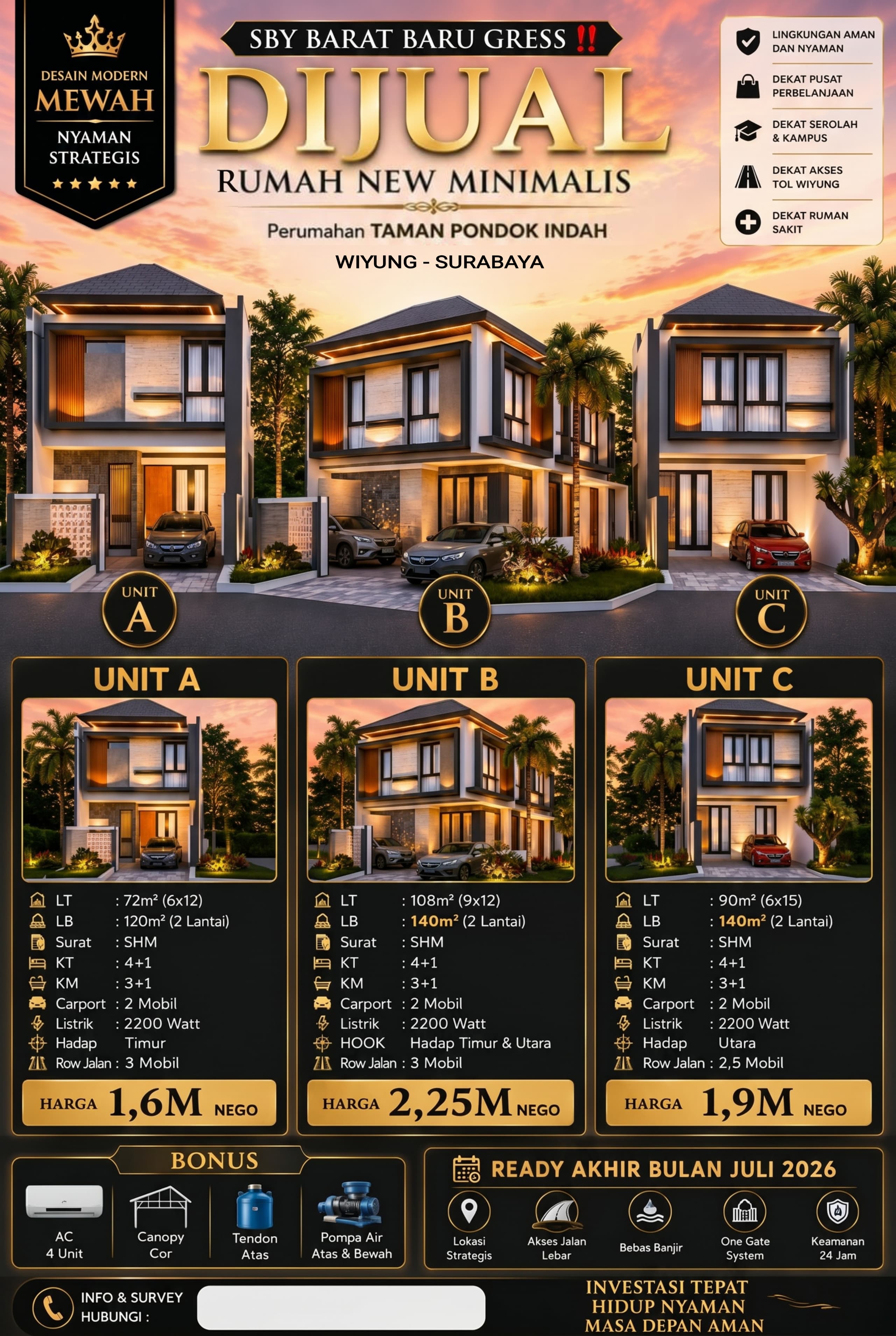 Dijual rumah baru under 2M Wiyung - Dealkan