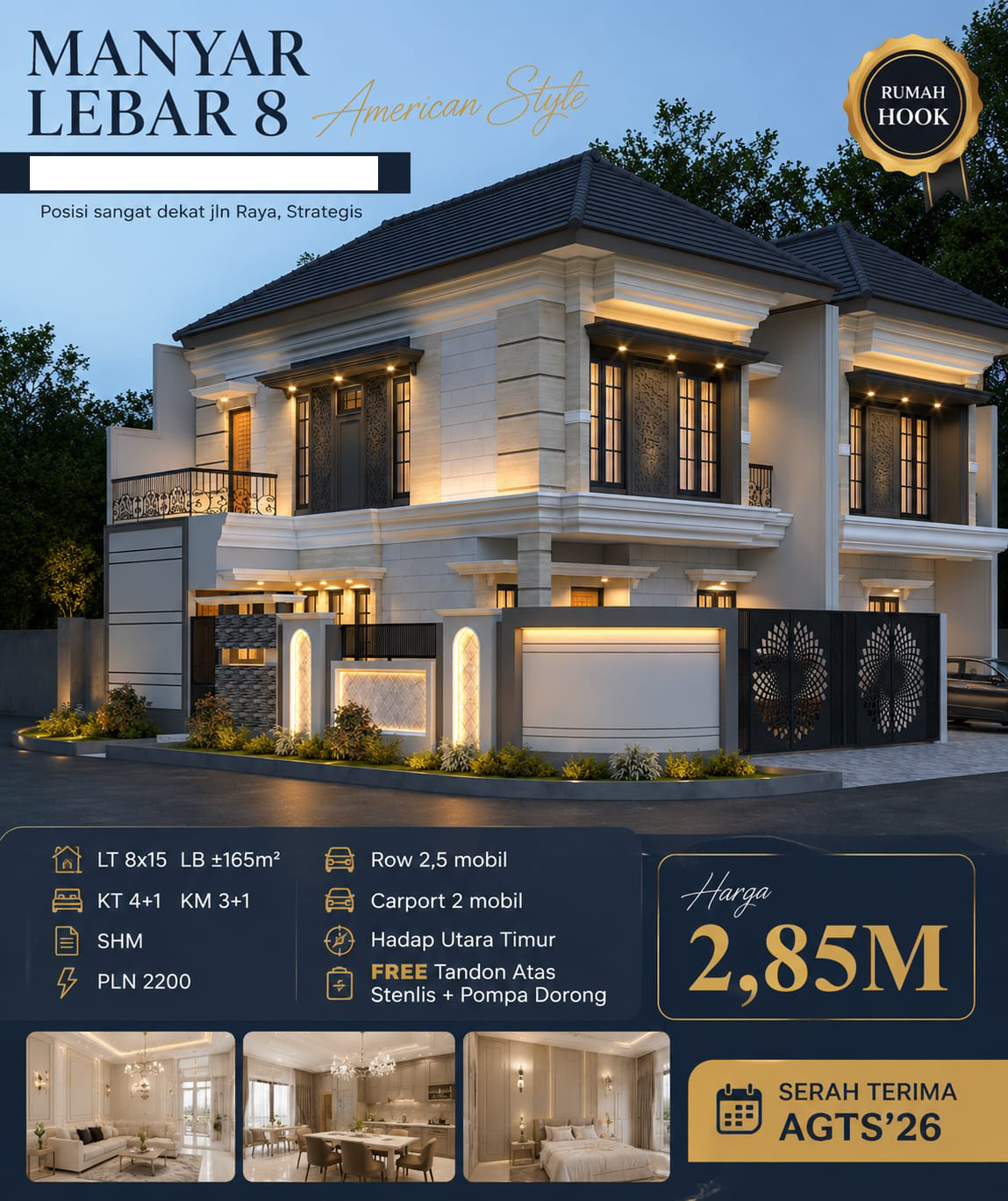 Dijual rumah baru Manyar Lebar 8 - Dealkan